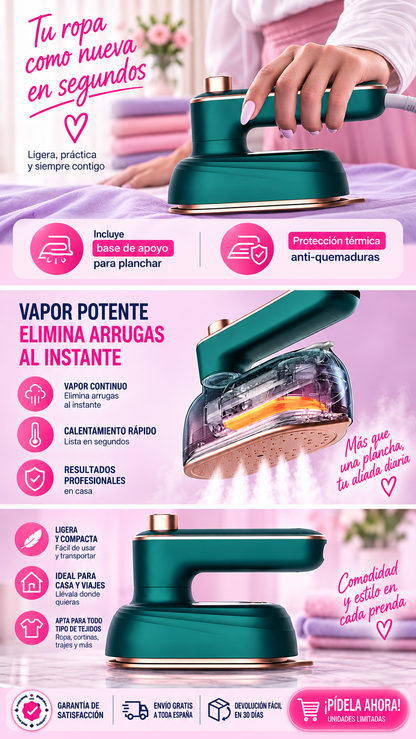 Lissora Touch™ – Plancha Portátil Vapor 2 en 1